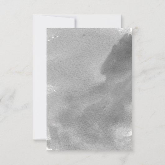 水色モダン灰色の冬の結婚式RSVP返信 出欠カード (裏面)