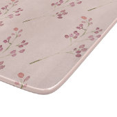 水色モダン赤い花模様 カッティングボード (角)