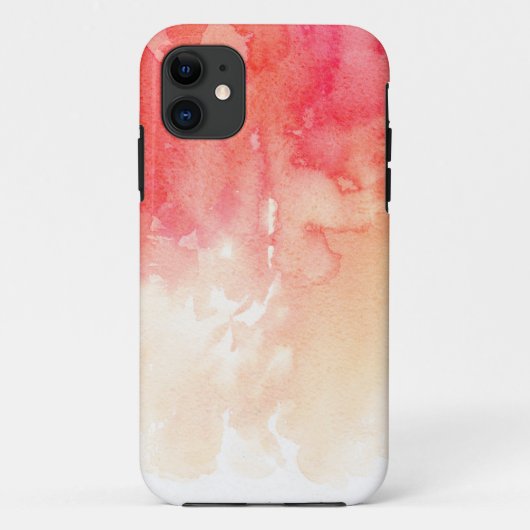 水色モダン赤。抽象芸術シンプルサンゴ Case-Mate iPhoneケース (裏面)