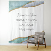 水色モダン金ゴールドトリムシャワー背景 タペストリー (インサイチュ)