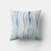 水色モダン青のストライプパターン クッション (裏面)