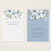 水色モダン青フローライヤリング表示カード (正面&裏面)