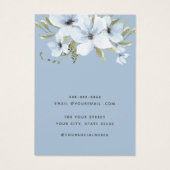 水色モダン青フローライヤリング表示カード (裏面)