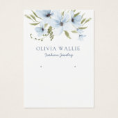 水色モダン青フローライヤリング表示カード (正面)