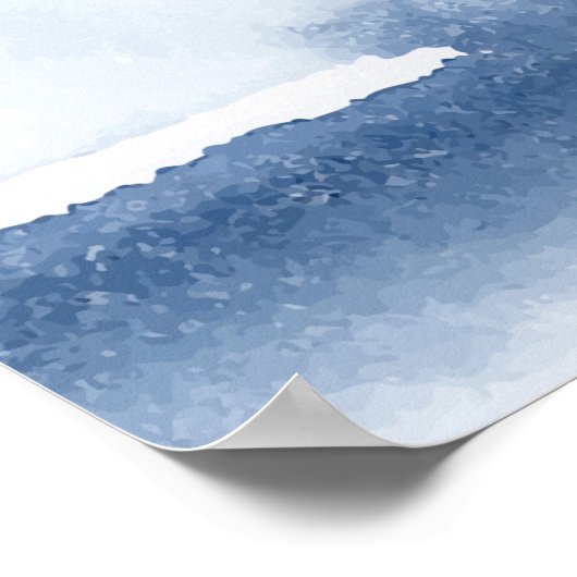 水色モダン青色アルファベット座席表 ポスター (角)