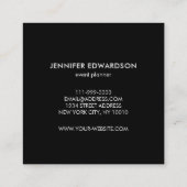 水色モダン青色ティール（緑がかった色）（ばちゃばちゃ）跳ねる金ゴールド枠 スクエア名刺 (裏面)