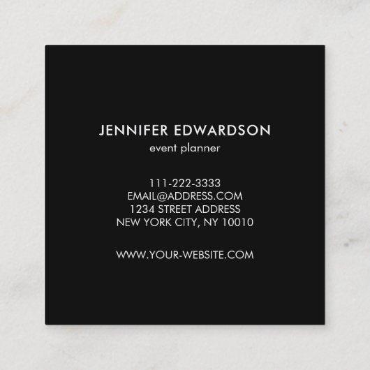 水色モダン青色ティール（緑がかった色）（ばちゃばちゃ）跳ねる金ゴールド枠 スクエア名刺 (裏面)