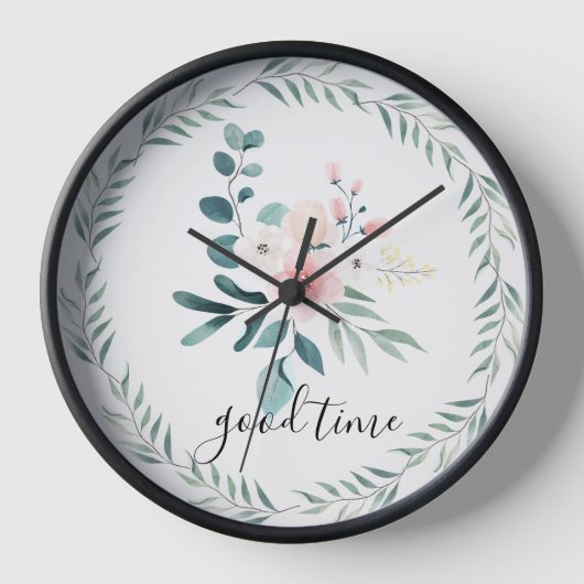 水色モダン 壁時計 (正面)