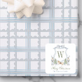 水色モノグラムイニシャルくるみ割りクレストギフト スクエアシール