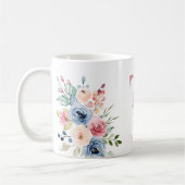 水色モノグラムフローラレターTコーヒーマグ コーヒーマグカップ (左)