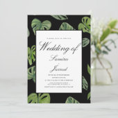 水色モンステラとアダンソニ植物学葉の 招待状 (スタンド正面)