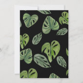 水色モンステラとアダンソニ植物学葉の 招待状 (裏面)