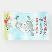 水色ヤギ赤ちゃんシャワーファーム 横断幕 (横)