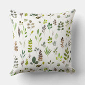 水色ユカラフルーカリ葉パターン クッション (裏面)