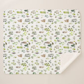 水色ユカラフルーカリ葉パターン シェルパブランケット (正面(横))