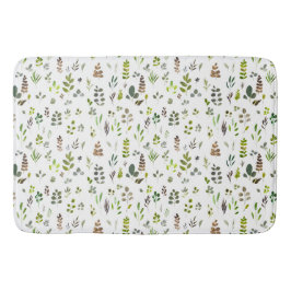 水色ユカラフルーカリ葉パターン バスマット