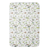 水色ユカラフルーカリ葉パターン バスマット (正面縦)