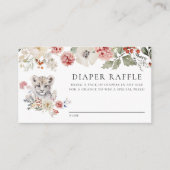 水色ユキヒョウ赤ちゃんシャワーおむつラッフル エンクロージャーカード (正面)