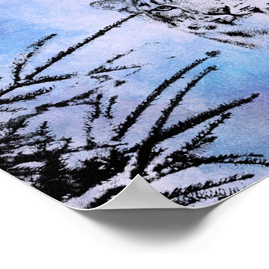 水色ユキヒョウ ポスター (角)