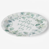 水色ユダヤ結婚人のヘブライ語アニ・レドディ ペーパープレート (アングル)