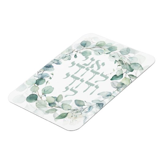 水色ユダヤ結婚人のヘブライ語アニ・レドディ マグネット (左側)