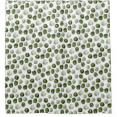 水色ユニーク緑のドット シャワーカーテン (正面)