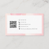 水色ユニークQRコードソーシャルメディアパーソナル 名刺 (裏面)