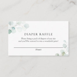 水色ユーカリおむつラッフルエンクロージャカード エンクロージャーカード