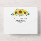 水色ユーカリとヒマワリ結婚ス オールインワン招待状 (裏面)
