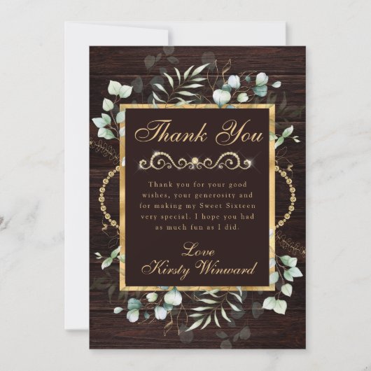 水色ユーカリと緑の甘い16 サンキューカード (正面)