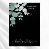 水色ユーカリのイヤリングブラックディスプレイカード