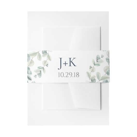 水色ユーカリの結婚ベリーバンド 招待状ベリーバンド (正面例)