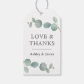 水色ユーカリの緑ありがとう ギフトタグ (正面)