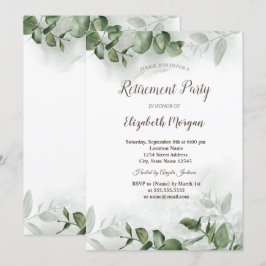 水色ユーカリの緑の引退 招待状