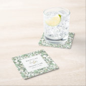 水色ユーカリの緑の結婚花 スクエアペーパーコースター (インサイチュ)