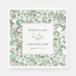 水色ユーカリの緑の結婚花 スタンダードランチョンナプキン