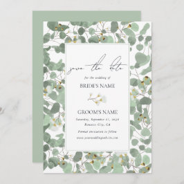 水色ユーカリの緑の結婚花 セーブザデート