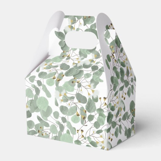 水色ユーカリの緑の結婚花 フェイバーボックス (裏面サイド)