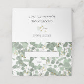 水色ユーカリの緑の結婚花 プレイスカード (外部開封)