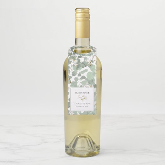水色ユーカリの緑の結婚花 ボトルネックタグ (ボトル)
