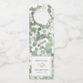 水色ユーカリの緑の結婚花 ボトルネックタグ (正面)