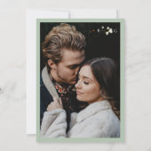 水色ユーカリの緑の結婚花 招待状 (裏面)