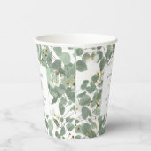 水色ユーカリの緑の結婚花 紙コップ (右)