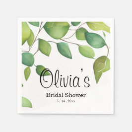 水色ユーカリの緑の緑の葉 スタンダードカクテルナプキン