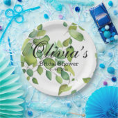 水色ユーカリの緑の緑の葉 ペーパープレート (パーティー)