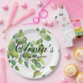 水色ユーカリの緑の緑の葉 ペーパープレート (パーティー)