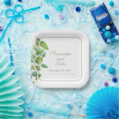 水色ユーカリの緑の緑の葉 ペーパープレート (パーティー)