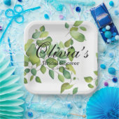 水色ユーカリの緑の緑の葉 ペーパープレート (パーティー)