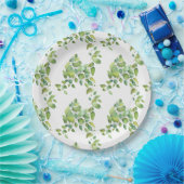 水色ユーカリの緑の緑の葉 ペーパープレート (パーティー)