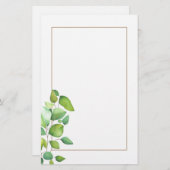 水色ユーカリの緑の緑の葉 便箋 (正面/裏面)